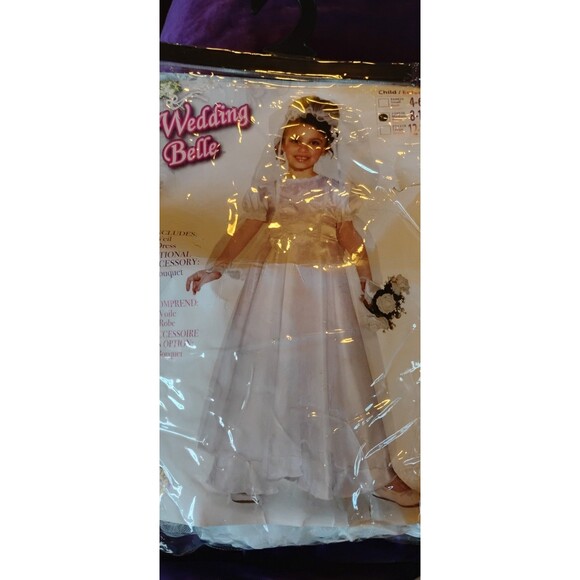 Rubie's Girls Forum Little Bride Wedding Belle Costume Dress and Veil, Med 8-10 - Picture 3 of 3